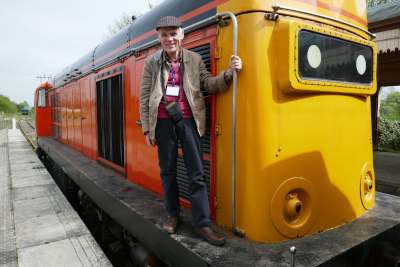 Ross at Brechin Station on the preserved Caledonian Railway