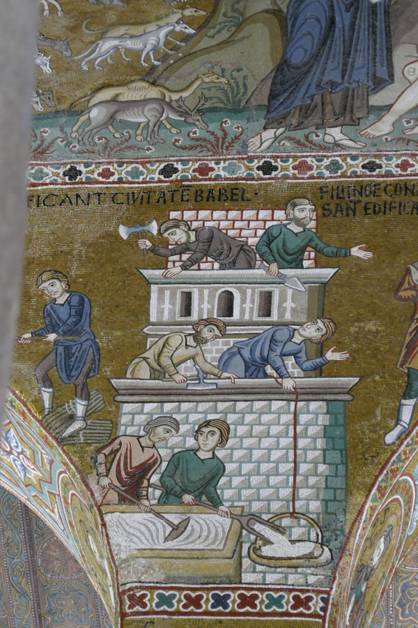 Cappella Palatina mosaic - builders slaking lime