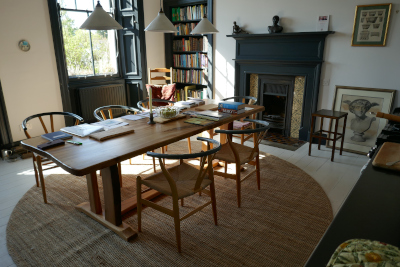 Our Edinburgh kitchen, showing the long refectory table, designed and made for us by Jim McKeen