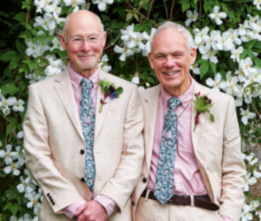 Peter and Ross on their wedding day